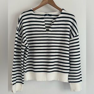Striped Sweater with Oversized Sleeves